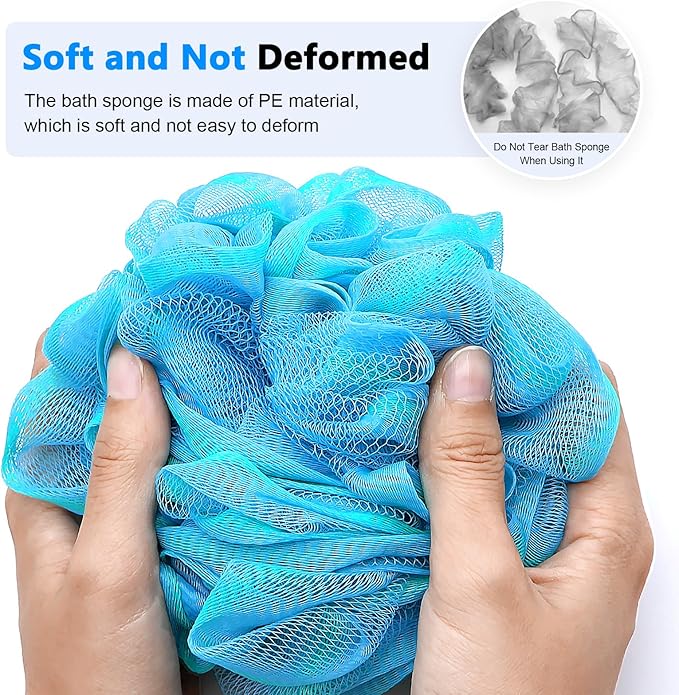 Loofah on a Stick PE Soft Mesh Luffa - Image 2