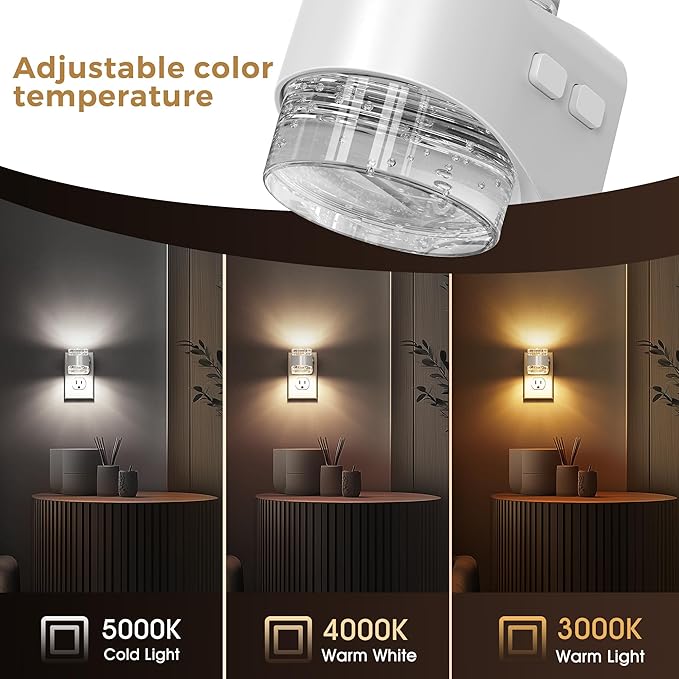 L LOHAS LED Night Light, 3CCT Bubble Night Lights Plug into Wall, 2 Pack - Image 2