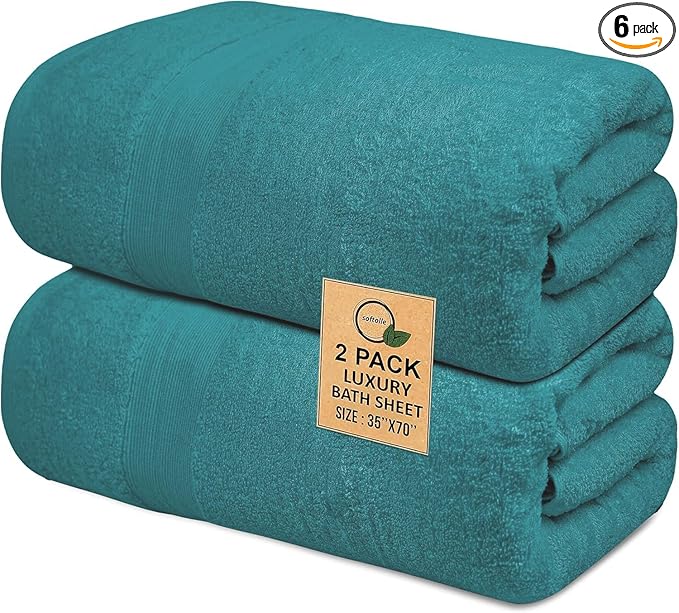 100% Cotton Luxury Bath Sheets by Softolle
