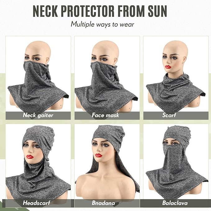 SATINIOR 3 Piece Balaclava Face Cover Sun Protection Neck Cover Summer - Image 6