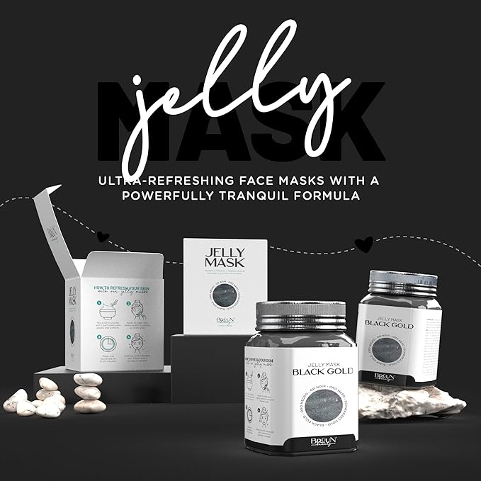 BRÜUN Jelly Mask Jar Black Gold Salicylic AC BHA Peel-Off Face Care Rubber Mask - Image 2