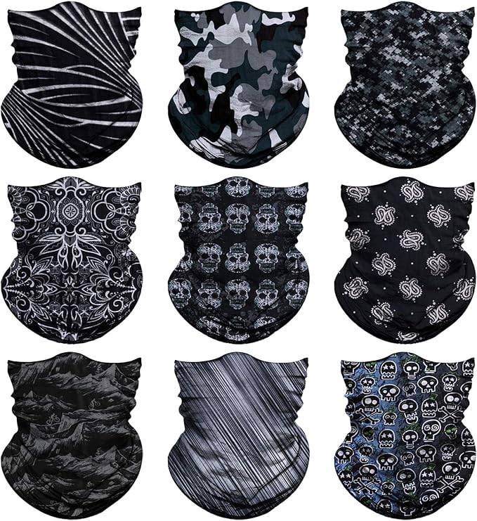 Venswell Neck Gaiter Face Mask Men Women, Seamless Bandana Rave Face Cover by Venswell