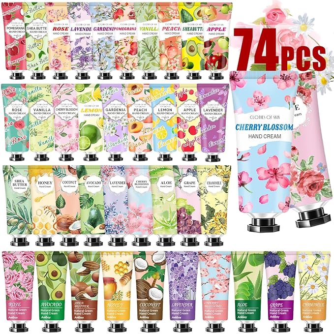 74 Pack Hand Cream Gifts Set Stocking Stuffers by ANKOOY