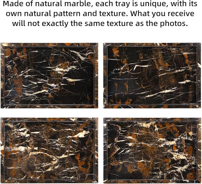 Marble Bathroom Vanity Tray, Natural Luxury Vanity Home Kitchen Bathroom Table - Image 6