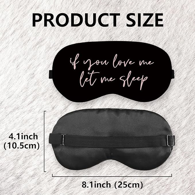 Let Me Sleep Silk Eye Mask for Sleeping, Funny Sleep Mask, Airplane Travel Nap - Image 7