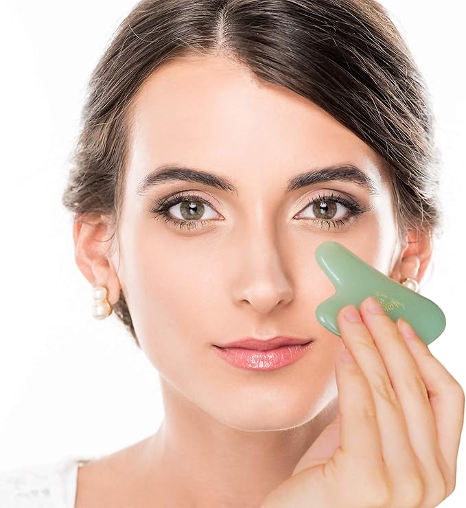 Mina Heal Green Aventurine Jade Stone Gua Sha Facial Massager Excellent - Image 4