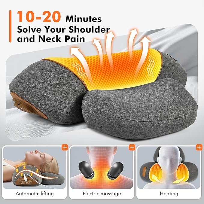 Gifts for Family, 3-in-1 Electric Neck Massager Pillow for Bed - Image 5