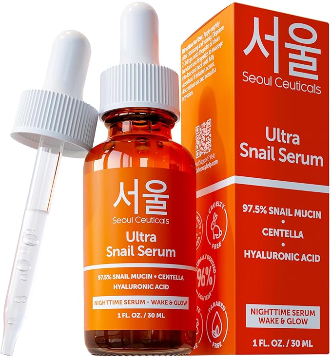 SeoulCeuticals Korean Skin Care 97.5% Snail Mucin Serum – K Beauty Skincare by SeoulCeuticals