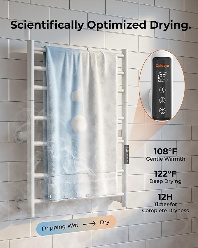 Foldable Heated Towel Rack, Dual-Zone Electric Towel Warmer Rack - Image 5