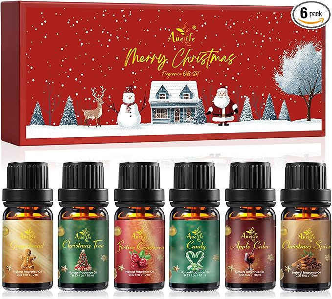 Winter Essential Oil Set | 6 Pack Holiday Fragrance Oils by Auelife