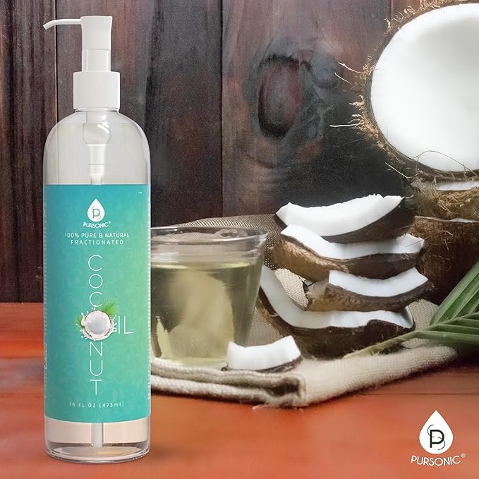 Pursonic Pure Unscented Fractionated Coconut Oil - 16 Oz Multipurpose Oil - Image 2