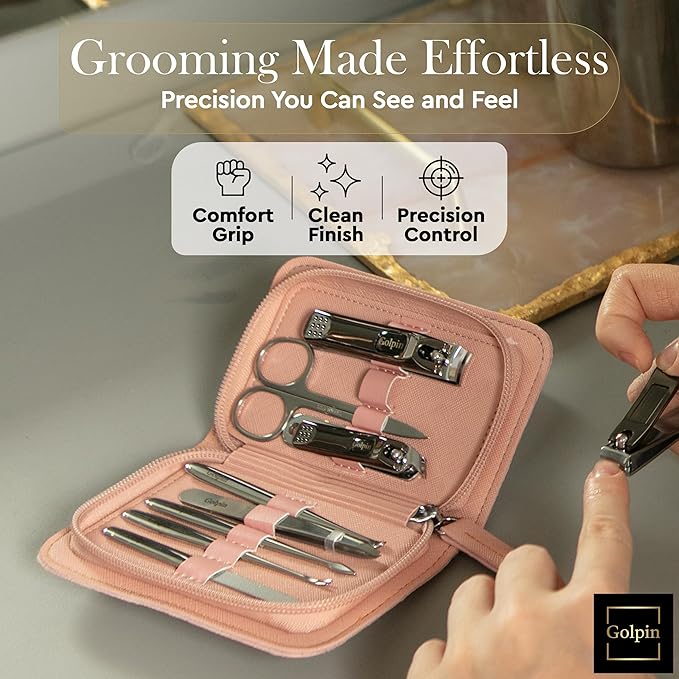 9 Pcs Manicure Set for Women Men & – Stainless Steel Manicure & Pedicure Kit - Image 6