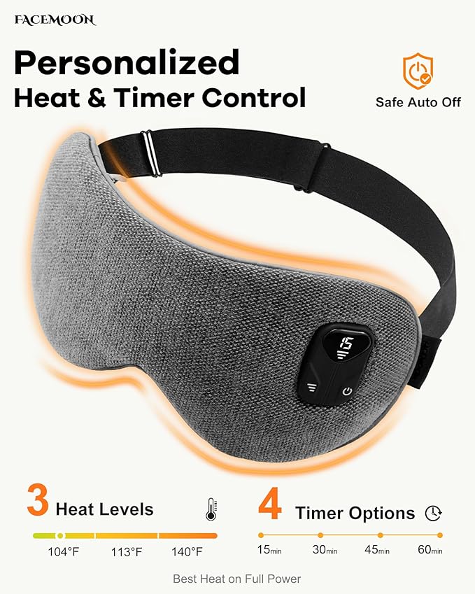 FACEMOON Heated Eye Mask for Dry Eyes: Electric Warm Compress for Blepharitis - Image 4