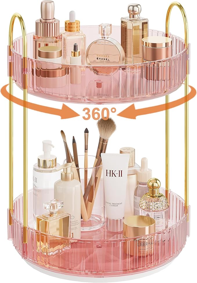 Rotating Makeup Organizer Countertop, Skincare Organizers, Spinning Perfume by Kinkota