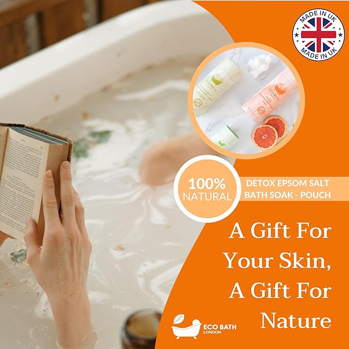 Eco Bath London Detox Epsom Salt Bath Soak – Tube 2.2 LB | Made in UK | - Image 6