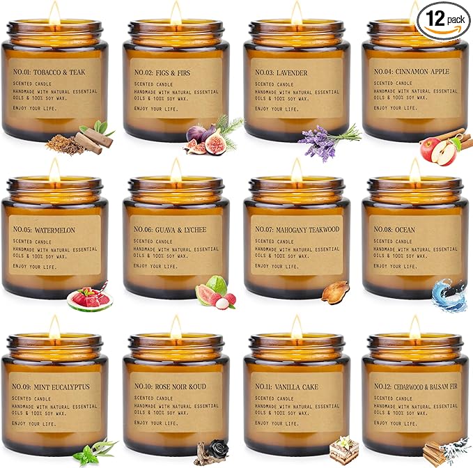 Scented Candles for Home, 12 Pack Aromatherapy Candles for Home Scented by YINUOLIGHT