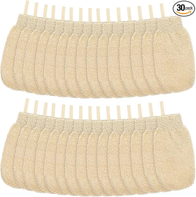 30 Pcs Exfoliating Shower Gloves Stretchable Ramie Bath Mitts by Unknown