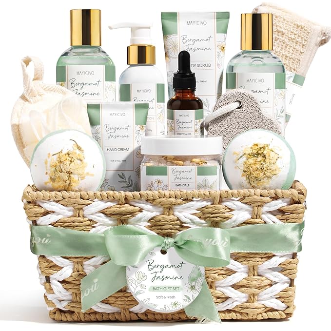 Mothers Day Birthday Gifts for Women, Bergamot Jasmine Relaxing Spa Gift by MAYICIVO