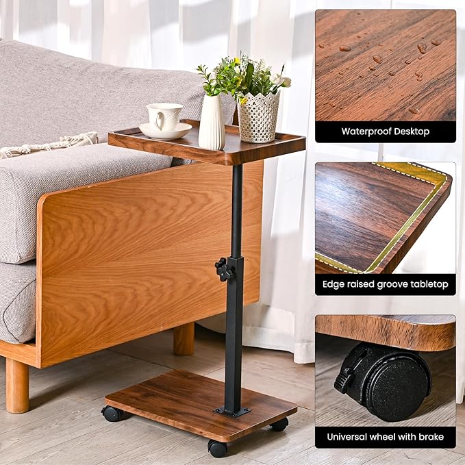 C Table End Table Adjustable Height, C Shaped End - Image 7