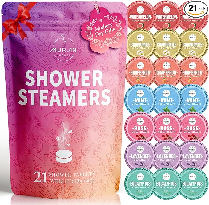 Shower Steamers Aromatherapy 21-Pack Shower Bombs Birthday Day Gifts by MURAN+SHOWER
