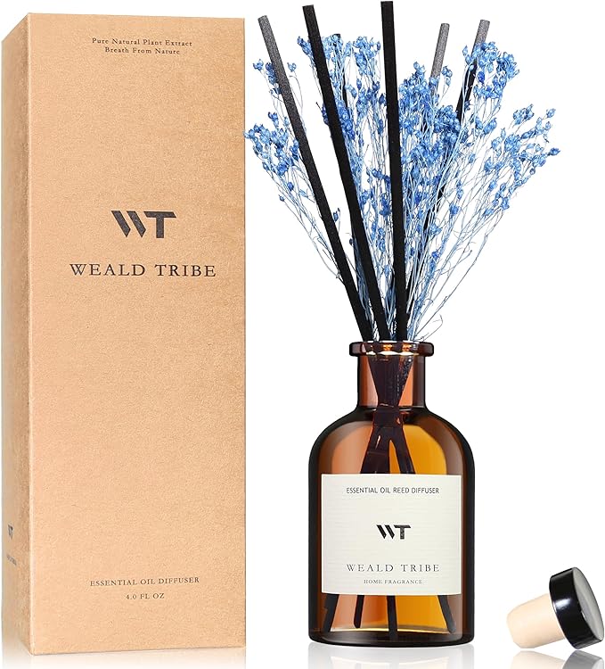 WEALD TRIBE Flower Reed Diffuser Set Ocean Mist & Sea Salt Scent by WEALD+TRIBE