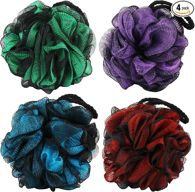Chuya 4 Pack Shower Loofahs Sponges 70g Large, Bath Sponge Loofah Body Scrubber by Chuya