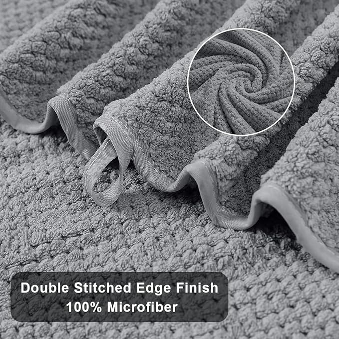 Hailea Gray Bath Towels Set 35x70 Inches - Image 9