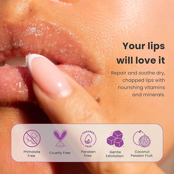 Dermasuri - Lip Exfoliator Scrub & Moisturizer - Sugar Scrubs, Overnight - Image 4