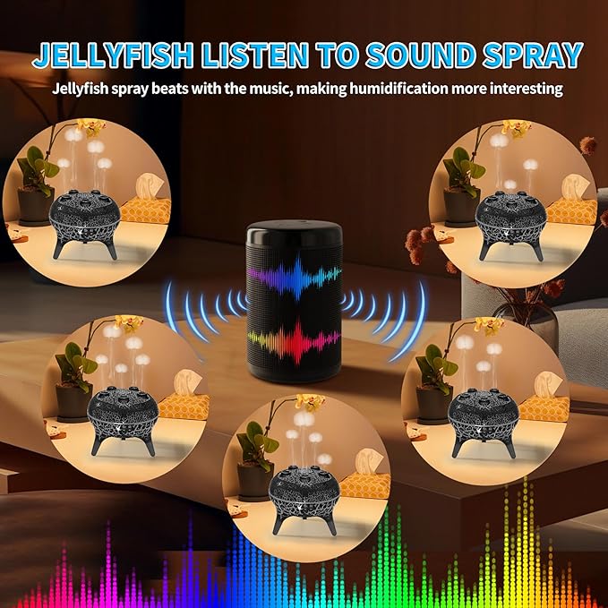 BOHOFAM Jellyfish Essential Oil Diffuser 250ML, Aroma Diffuser Hears Sound to - Image 2