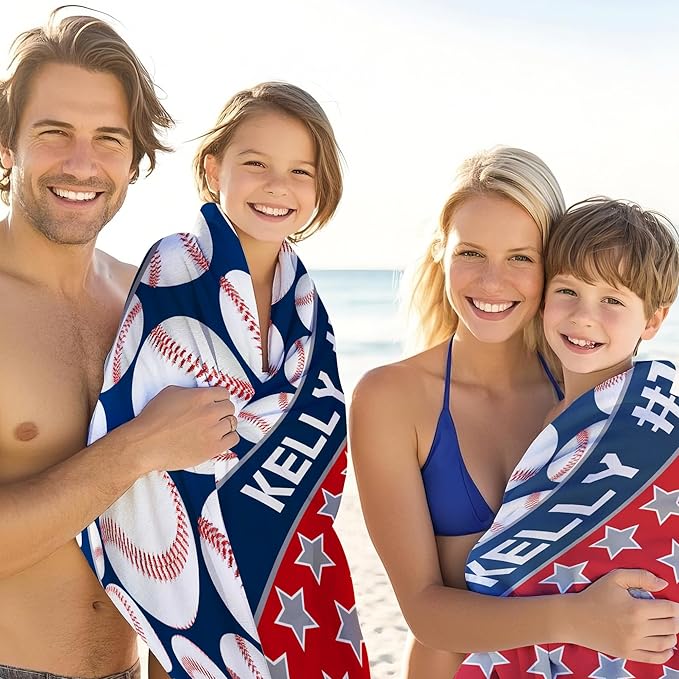 Personalized Beach Towel With Name, Custom Beach Towel with Text, Customized - Image 4