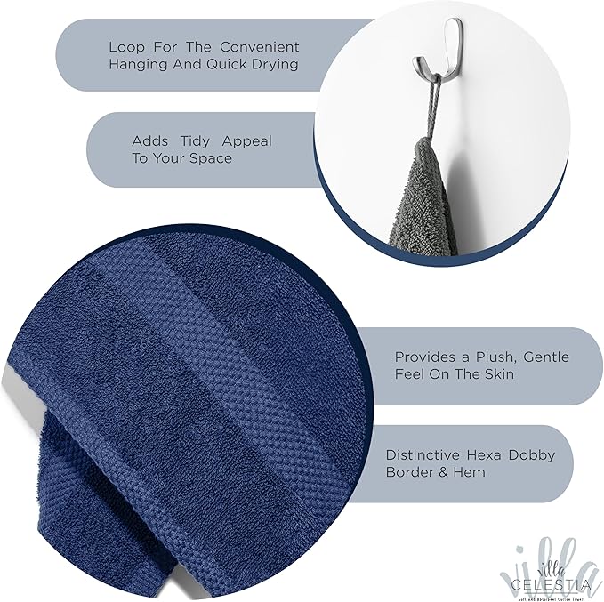 100% Cotton Hand Towel Set of 4, Sustainable, Highly Absorbent, Quick Drying - Image 4