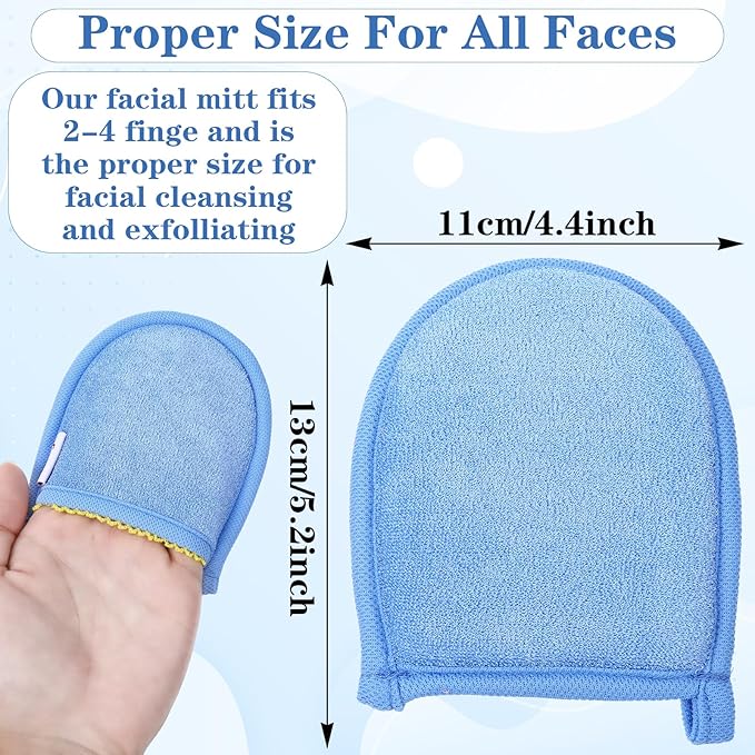 4 PCS Exfoliating Gloves, Exfoliating Facial Scrubber Mitt Facial Scrub Mitts - Image 2