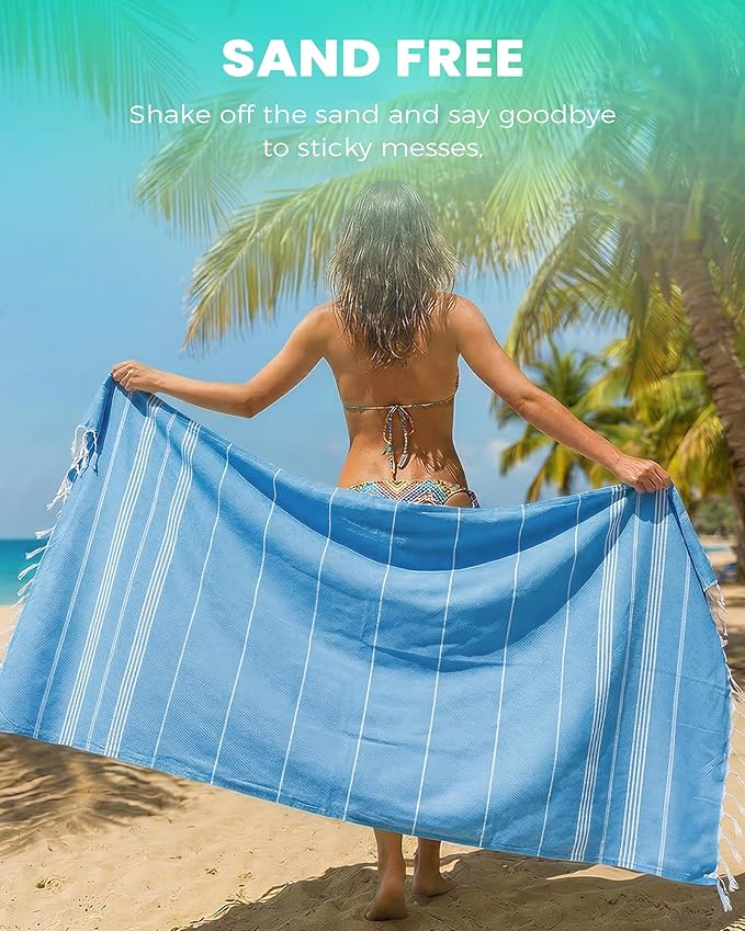 4 Packs Turkish Beach Towels Gym Towel Camping Blanket Xl Large Size Sandfree - Image 3