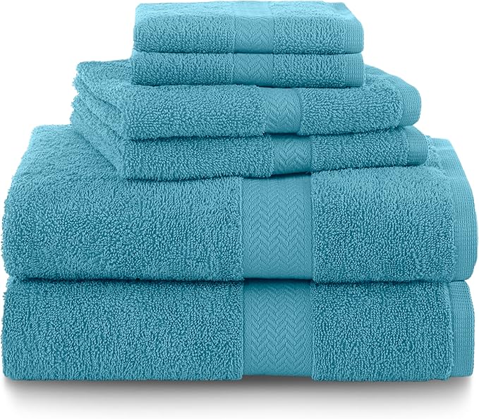 Martex 6-Piece Luxury 100% Cotton Towel Set | Quick Dry | Super Absorbent | by Martex