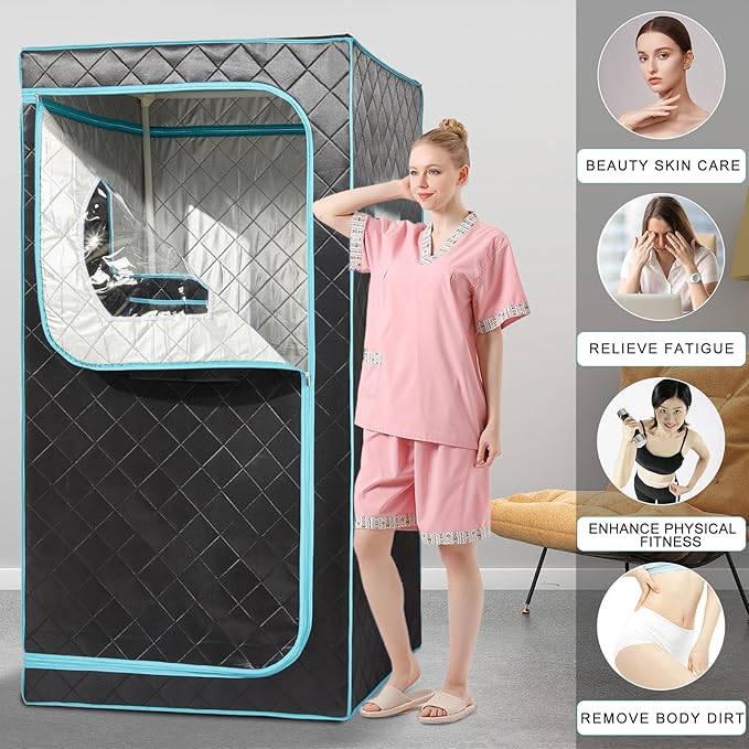 Portable Infrared Sauna for 1 Person, Full Size Home Sauna Box - Image 6