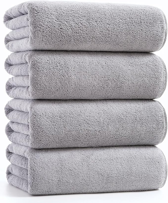 sakano 4-Piece Bath Towel Set, Quick-Dry Absorbent Lint Free & Launder Soft by Unknown