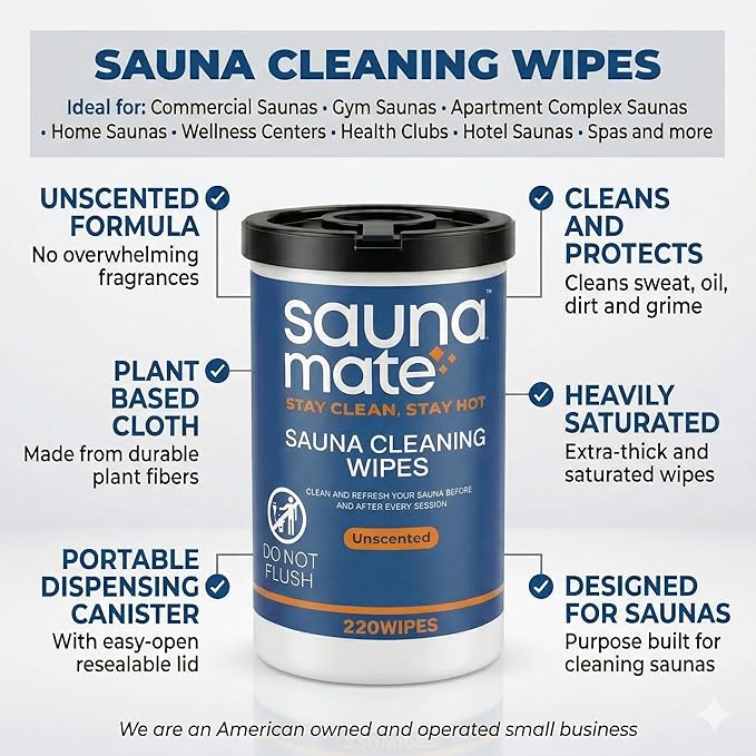 Sauna Cleaning Wipes, Unscented Disposable Sauna Wipes, Cleans Sweat, Oil & - Image 4