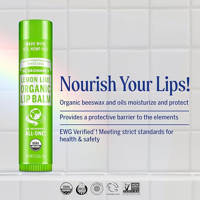 Dr. Bronner’s Organic Lip Balm 6-Pack Natural, Moisturizinging, Petroleum-Free - Image 2