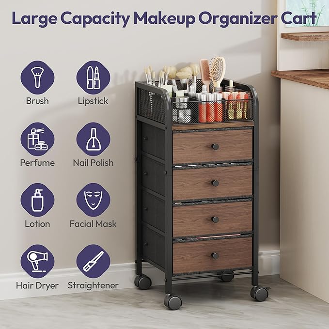 SWTYMIKI Rolling Makeup Organizer Cart - Image 6