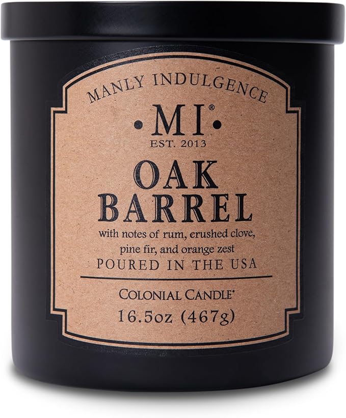 Manly Indulgence Oak Barrel Scented Candles by ManlyIndulgence