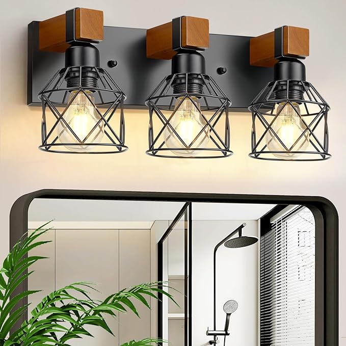3-Light Farmhouse Vanity Lights by Unknown