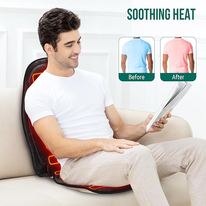 Snailax Back Massager with Heat, Vibration Massage Seat Cushion with 6 - Image 3