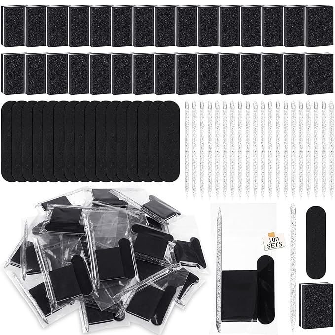 100 Sets Disposable Manicure Kit Individually Package Nail Tech Must Haves by Lanties