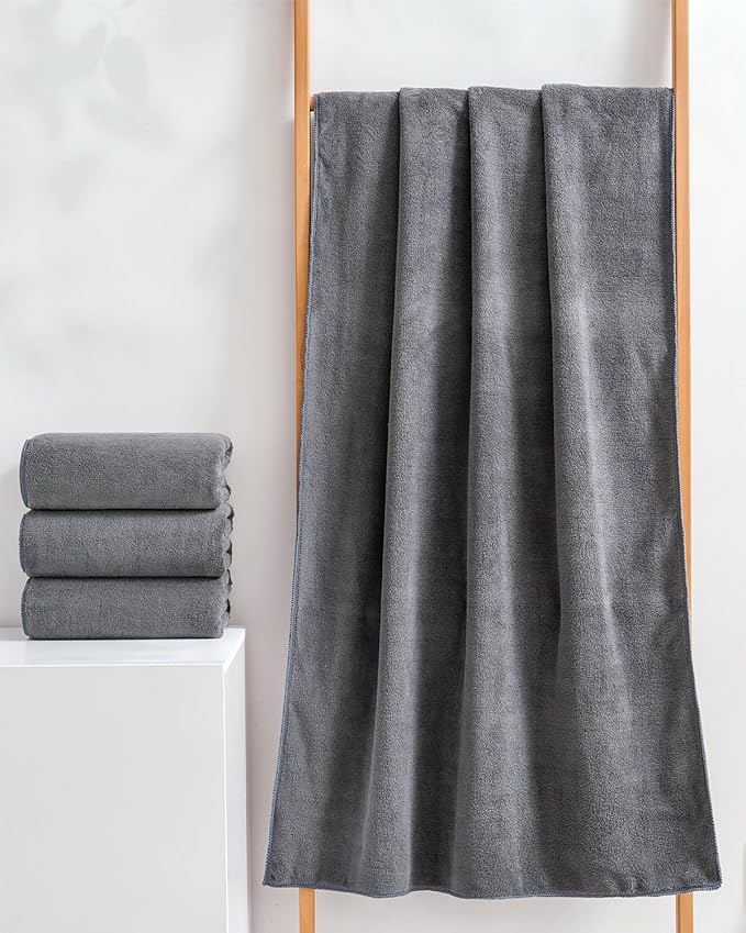 sakano 4-Piece Bath Towel Set, Quick-Dry Absorbent Lint Free & Launder Soft - Image 3