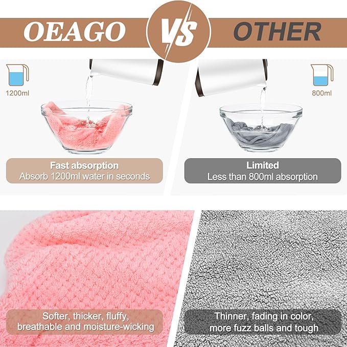 OEAGO Microfiber Hair Towel for Women: Gifts for Teen Girls Kids Girlfriends - Image 4