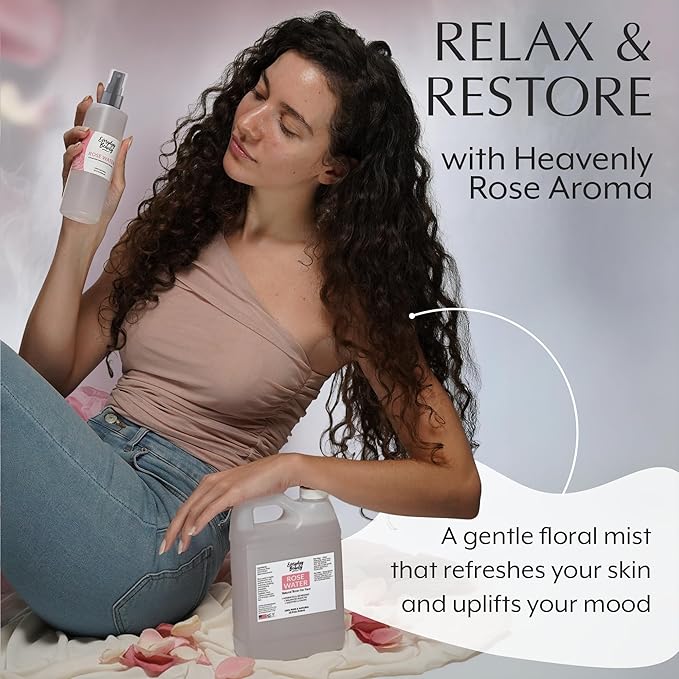 Rose Water Facial Toner - 32oz Bulk Alcohol-Free Vegan All Natural Refreshing - Image 5