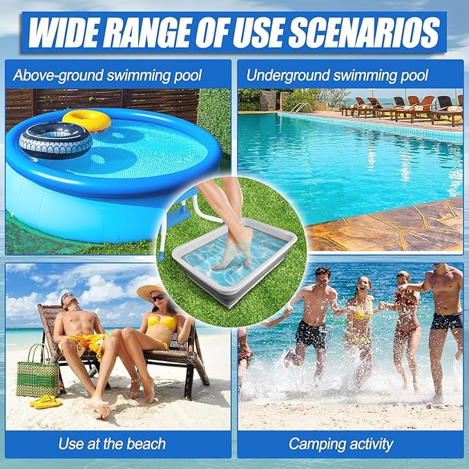 Pool Foot Bath Tray for Swimming Pool, Non- Slip Collapsible Foot Bath for Pool - Image 7