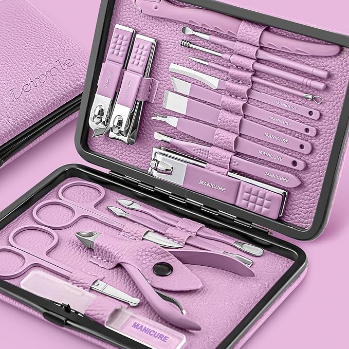 Manicure Set Professional Pedicure Kit Nail Clippers Kit by Leipple