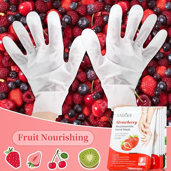 24 Pcs Fruits Beauty Hand Mask Bulk Hydrating Hand Moisturizing Gloves - Image 6