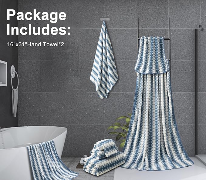 2Pcs Hand Towel 16"x31" Towel Set - Image 3